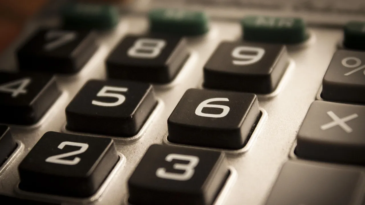 A calculator on an office desk