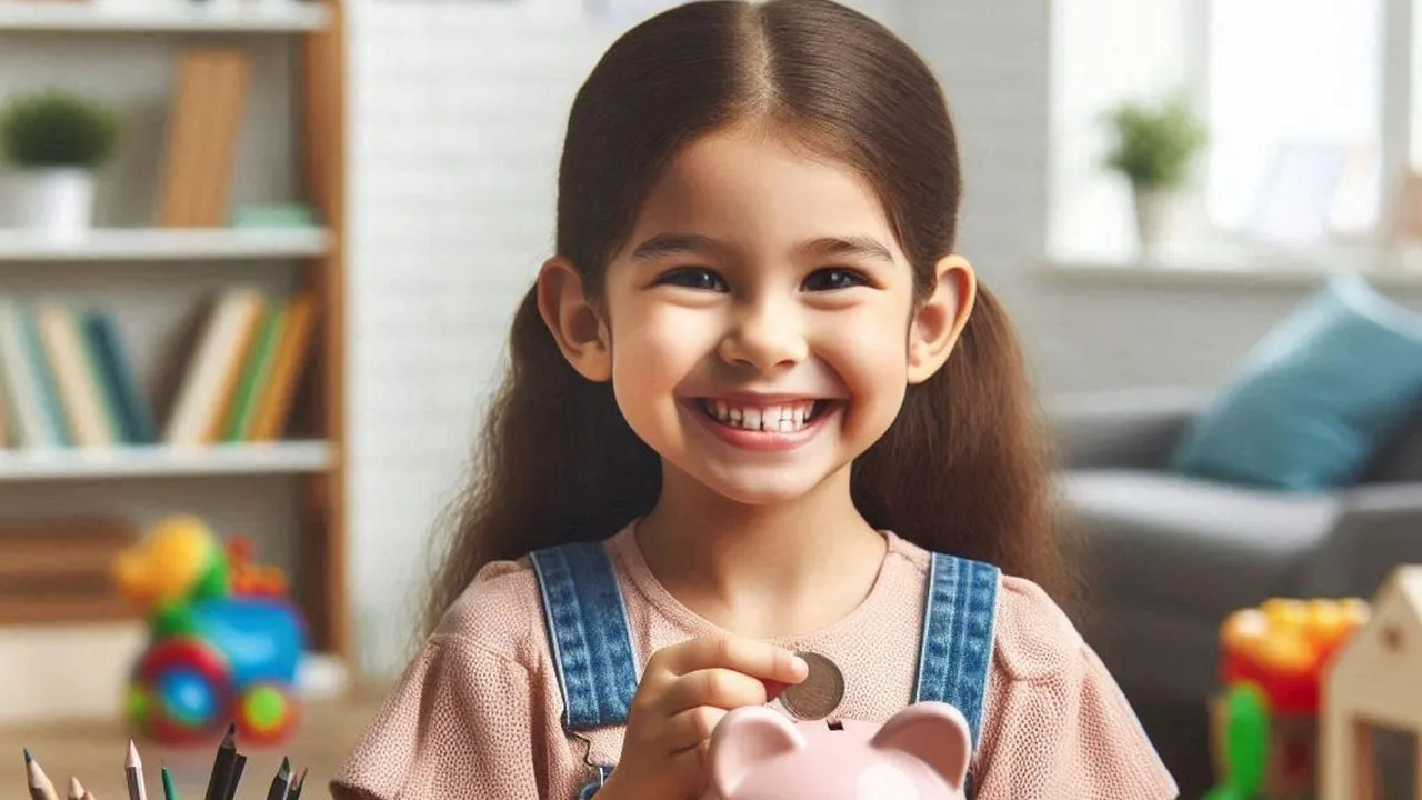 A savings jar with coins