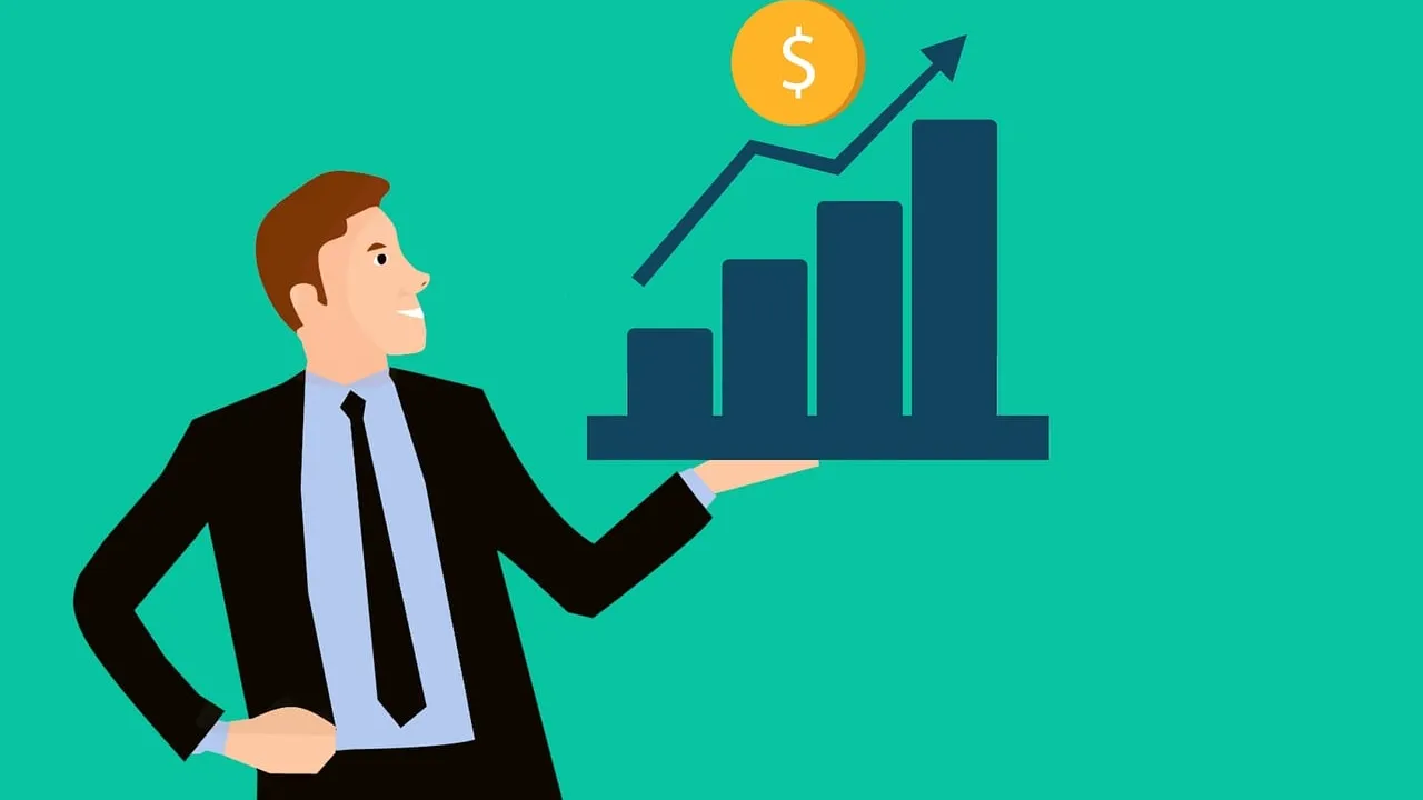 A business growth chart on paper